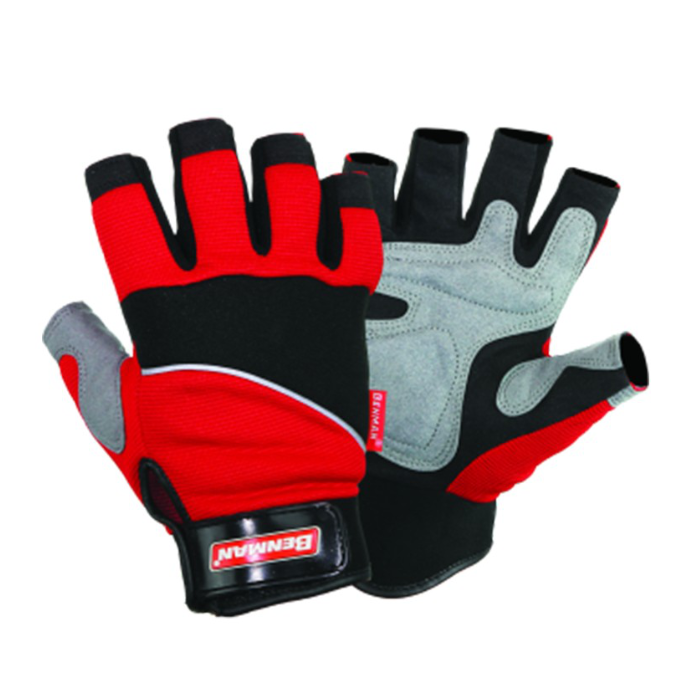 Γάντια Υφασμάτινα Με Δερμάτινη Ενίσχυση Κομμένα Benman Image